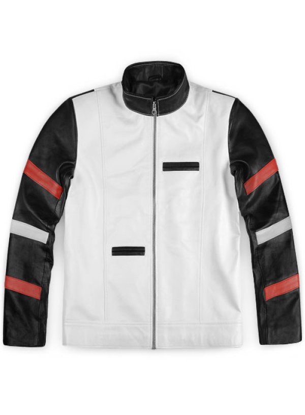 画像8: ホワイトカジュアルレザージャケット2（本革製） (8)