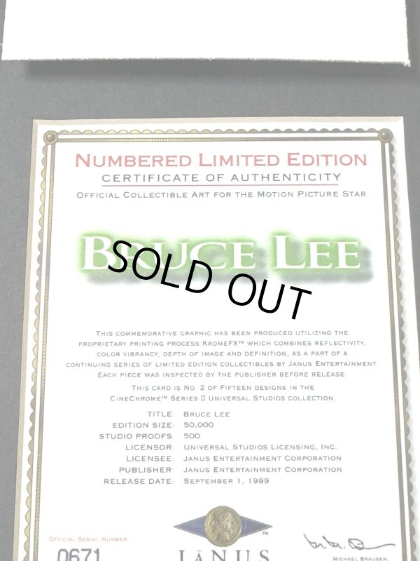 画像4: 【1点モノ】シネクロームクラシックコレクターズカード「ブルース・リー」ユニバーサルスタジオ限定品 (4)