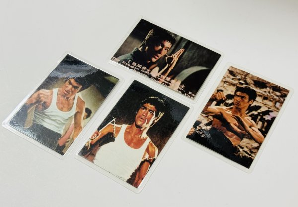 画像2: 【当時モノ】ブルース・リーファンクラブラミネートカードドラゴンへの道4枚 (2)