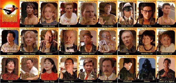 画像1: 【ご予約】トレーディングカード：ドラゴンブルース・リー物語キャストカード18枚セット (1)