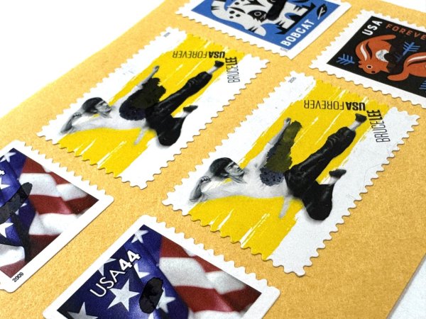 画像2: 【使用済み】ブルース・リーUSAフォーエバー切手3枚（米国切手） (2)